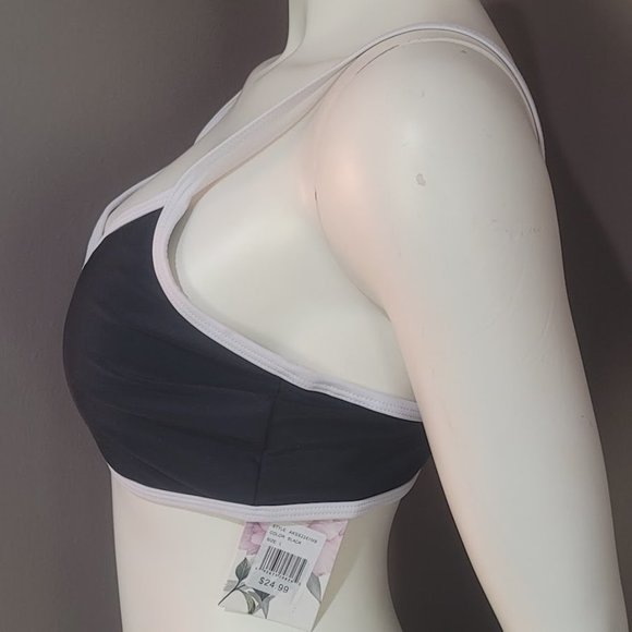 Kensie Color Block Bikini Top Size Large - Picture 3 of 8